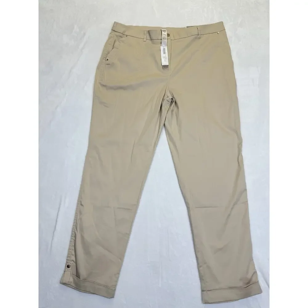 Chico’s Pants Women’s Sz 3 T XL 16 Luxe Twill Utility Basic Crop Khaki Tan NWT - Picture 14 of 15